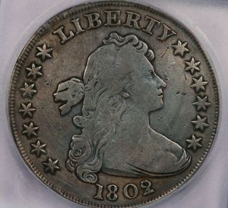 1802/1 - P 1802/1 Draped Bust Dollar Icg F15 Details Wide Date,  Repaired,  Cleaned