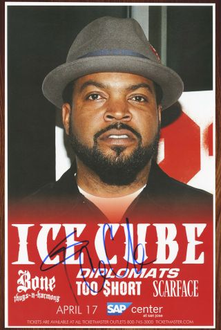 Ice Cube Autographed Concert Poster Check Yo Self,  Natural Born Killaz