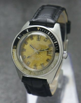 60 ' s Vintage Roundex Squale Master 100 Atmos Diver ' s,  Bakelite bezel Swiss Watch 3