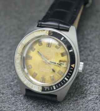 60 ' s Vintage Roundex Squale Master 100 Atmos Diver ' s,  Bakelite bezel Swiss Watch 4