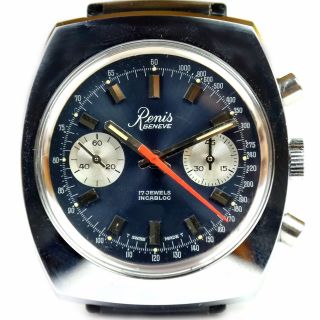 Renis - Geneve - Nos Vintage Swiss Hand Winding Chronograph Watch 7733