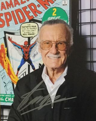 Stan Lee Signed 8x10 Spider - Man Photo Autograph