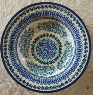 Polish Pottery Ceramika Unikat 9.  25 " Rimmed Soup Pasta Bowl M.  Starzyk 956