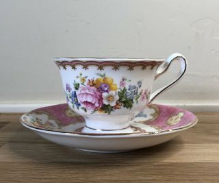 Royal Albert Lady Carlyle Pink Roses Tea Cup & Saucer