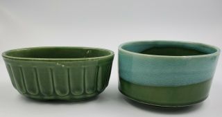2 Vintage Brush Mccoy Pottery Planter Bowl