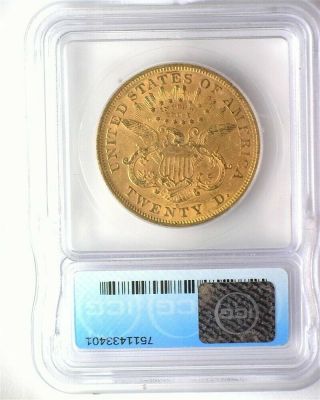 1873 - S LIBERTY HEAD $20 GOLD DOUBLE EAGLE - OPEN 3 - ICG MS61 LISTS FOR $11,  000 4