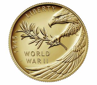 End Of World War Ii 75th Anniversary 24 - Karat Gold Coin 20xg 1/2 Oz