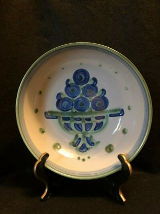 M A Hadley Vintage Pottery Blueberry Bouquet 11.  25 " Dia X 3 " Deep Serving Bowl