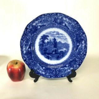Matteau Staffordshire England Flow Blue Porcelain Dinner Plate