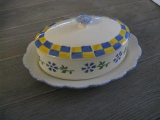 Annabel Exclusive To Laura Ashley Covered Butter Dish Decorated In England 1993