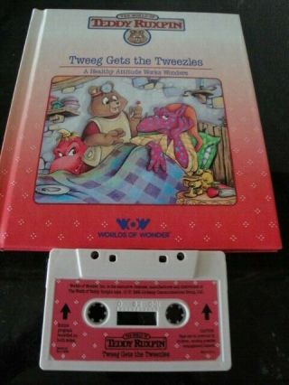 Teddy Ruxpin Tweeg Gets The Tweezles Book And Cassette Exc Cond