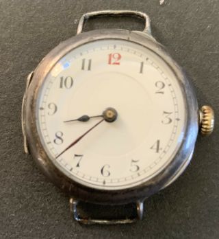 Rolex Reberg W&D 28mm Sterling WWI Military Trench Watch.  Cleaned,  Oiled,  &Timed. 2