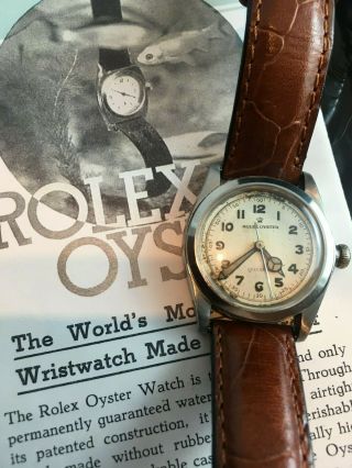 Rolex Oyster Speedking Stainless Steel Case Collectible c.  1942 WW2 Collectible 3