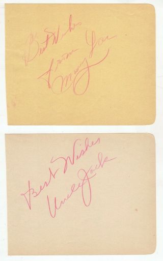 Uncle Jack & Mary Lou Nelson Cut Signatures Autograph Country Music Duo Rare