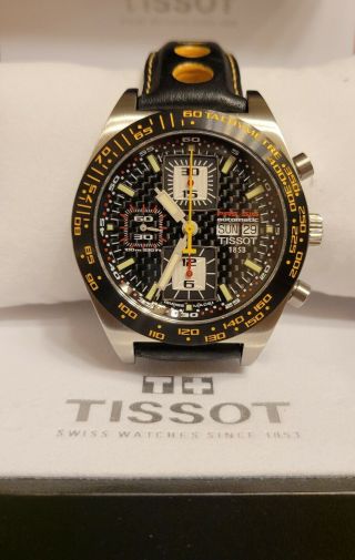 Tissot Prs 516 Chronograph Automatic - Winding Wristwatch.  42mm.  Leather Strap.