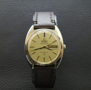 Vintage Omega Constellation Gold & Steel Automatic Cal.  751 Date Day 168.  019
