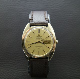 VINTAGE OMEGA CONSTELLATION GOLD & STEEL AUTOMATIC CAL.  751 DATE DAY 168.  019 6
