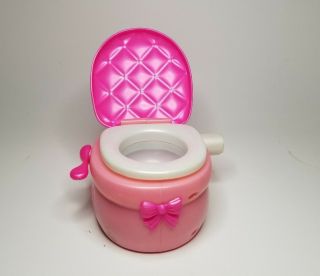 2011 Little Mommy Baby Doll Pink Bow Pretty Talking Toilet Potty Sound Flushes