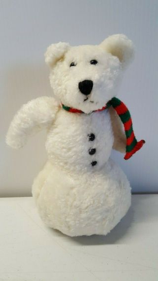 Boyds Snow Bear J B Bean Series 9 Inch Winter Plush White With Scarf 1679