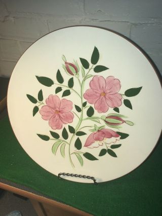 Vintage Set Of 4 Stangl Pottery Wild Rose Dinner Plates Ten Inch Trenton Nj