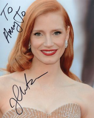 2x Jessica Chastain Signed Autographed 10x8 Photographs Loa