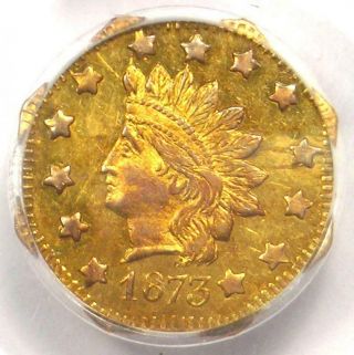 1873 Indian California Gold Dollar Coin G$1 Bg - 1123 - Pcgs Ms62 - $1,  800 Value