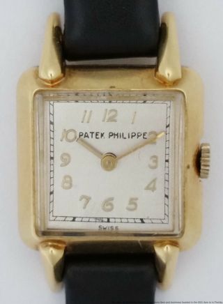 18k Gold Case Large Art Deco Patek Philippe Ladies Wrist Watch