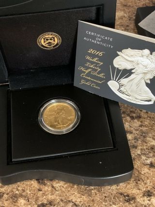2016 - W Walking Liberty Centennial Half Dollar 1/2 Oz.  24k Gold Coin