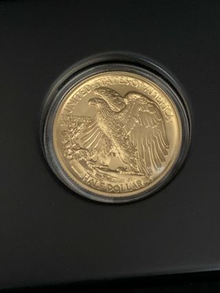 2016 - W Walking Liberty Centennial Half Dollar 1/2 oz.  24K Gold Coin 3