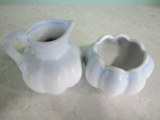 Vintage Art Pottery Van Briggle Creamer & Sugar Blue Glaze