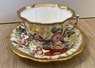 Vintage Hammersley Porcelain Floral Tea Cup And Saucer England