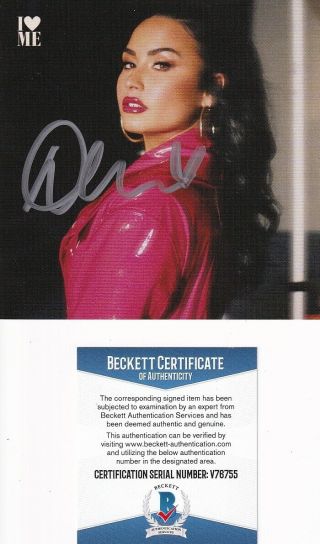 Beckett Pop Star Demi Lovato Signed " I Love Me " Cd Cover - Insert V76755