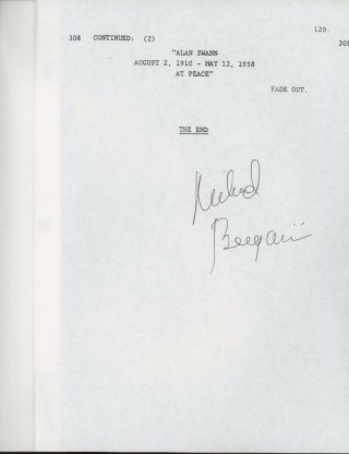 Director Richard Benjamin Signed " My Favorite Year " Full Movie Script Autograph
