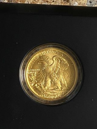 2016 - W Walking Liberty Centennial Half Dollar 1/2 oz.  24K Gold Coin 3