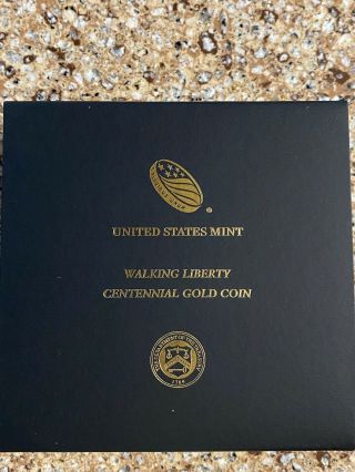 2016 - W Walking Liberty Centennial Half Dollar 1/2 oz.  24K Gold Coin 4
