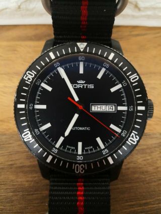 Fortis B - 42 Monolith Day - Date Automatic Black Cosmonauts 647.  18.  31 Wrist Watch