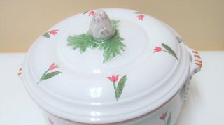 Vintage Cantagalli Firenze Italian Pottery Soup Tureen with Lid 2