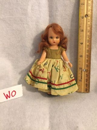 Vintage 5 " Doll With Clothes Hard Plastic Sleepy Eyes Strawberry Blonde Hair