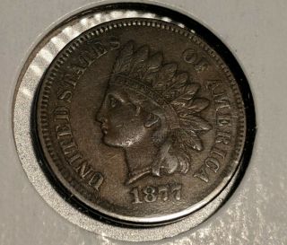 1877 Indian Head Cent 1c Monster Key Date Xf,