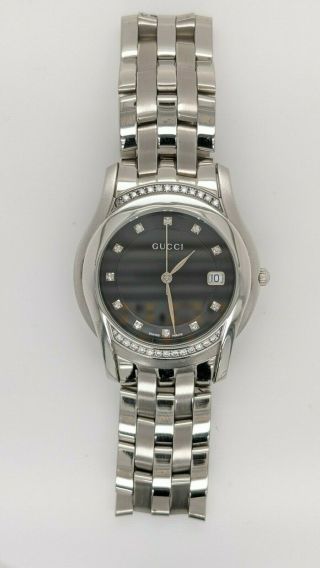 Gucci 5500m Stainless Steel Diamond Bezel & Dial Quartz Watch - 35mm