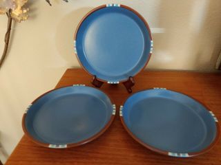 Set Of 3 Dansk Blue Mesa Salad Plates 7 3/8 " Made In Japan A,