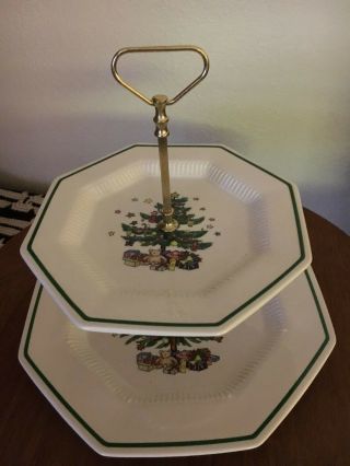 Nikko Made In Japan Christmastime Two Tier Tray - Cookie Christmas