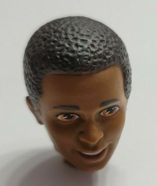 Barbie Doll Head Only For Replacement Or Ooak Ken African American Aa Molded