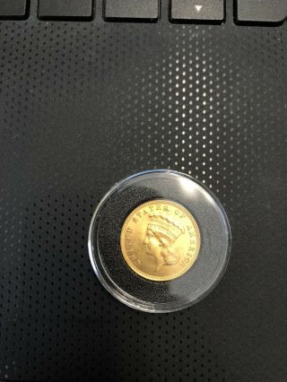 1888 $3 Gold Indian Princess Great Shape On A Sigma Metalytics