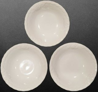 Set Of 3 Christian Dior French Country Rose Coupe Soup Bowl In Oyster White