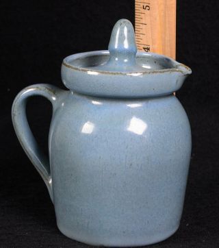 Vintage Cornelison Pottery Light Blue Glazed Bybee Kentucky Lidded Creamer 4.  5 " H