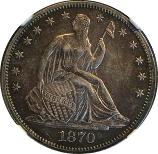 Proof 1870 Seated Liberty Half Dollar - NGC PF - 55 2