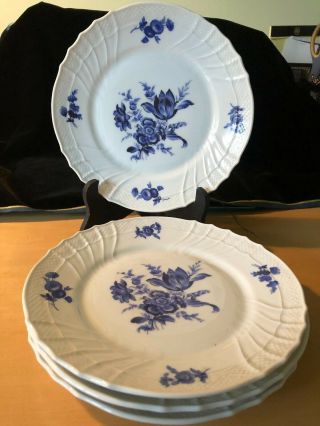 4 Richard Ginori Savona Blue Floral Pattern Salad Dessert Luncheon Plates 7.  5 " M