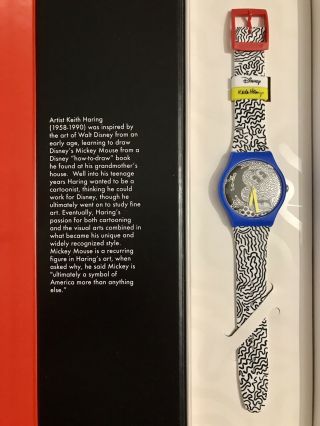 Swatch Limited Watch Mickey Mouse 2021 Eclectic Mickey Suoz336 Keith Haring Rare