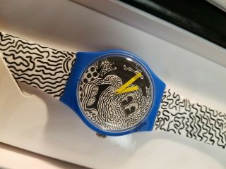 Swatch Watch Keith Haring Eclectic Mickey Disney Suoz336